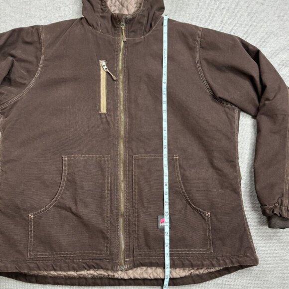 Berne Coat Womens Brown Quilted Lining Jacket Inner Pockets Hooded Full Zip 2XL - Picture 12 of 16
